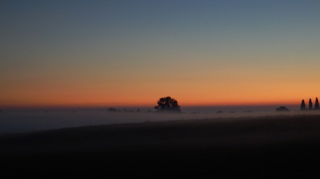 Sunrise sky in the mist